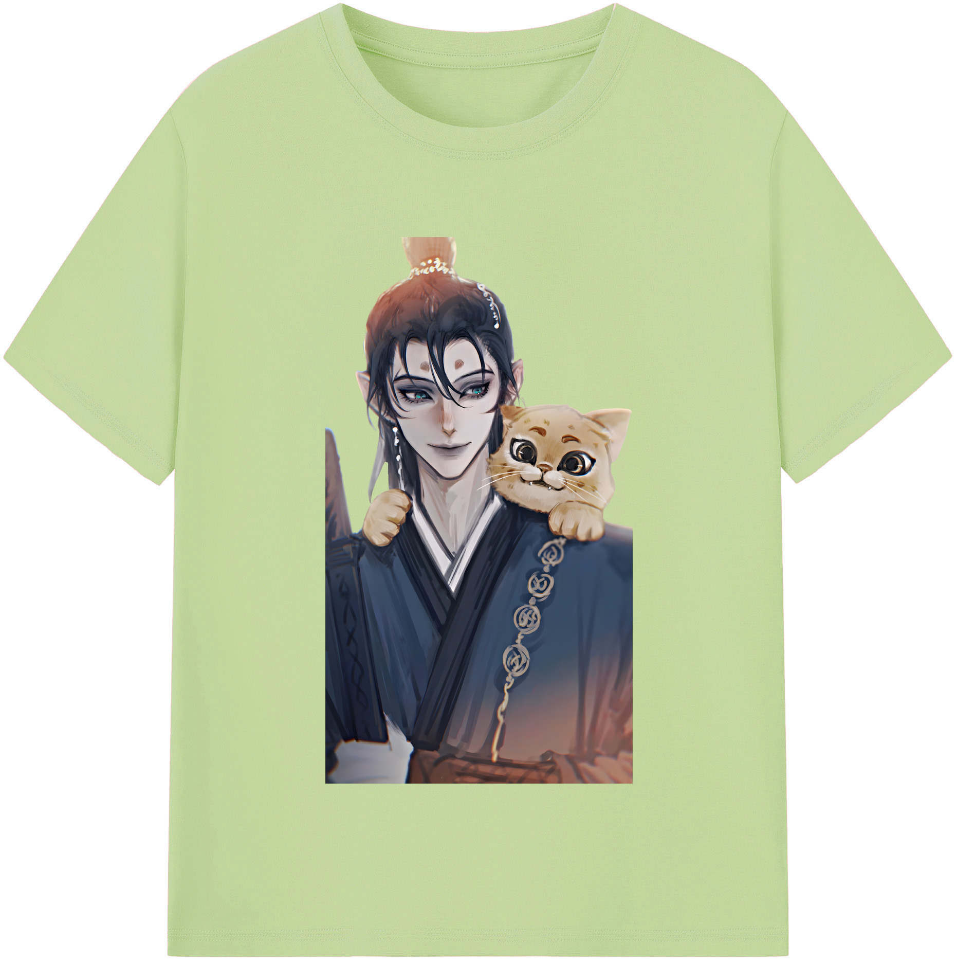 （画像用） Ne Zha 2 ナタ 魔童の大暴れ 綿100％半袖Tシャツ（フロントプリント）